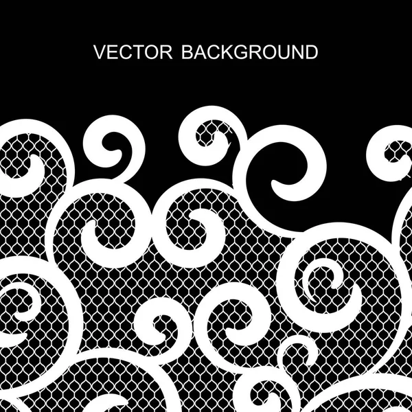 Vector Háttér Csipkével Fekete Fehér — Stock Vector