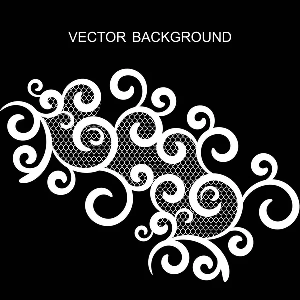 Fondo Vector Con Encaje Blanco Negro — Vector de stock