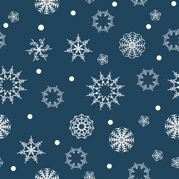 Vector Abstract Seamless Winter Pattern Snowflakes — Stock Vector