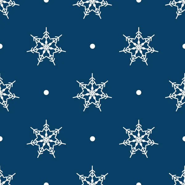 Vector Abstract Seamless Winter Pattern Snowflakes — Stock Vector