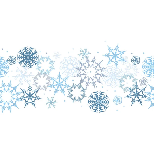 Векторный Абстрактный Бесшовный Зимний Узор Снежинками — стоковый вектор