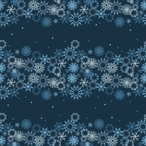 矢量抽象的雪花无缝冬季图案 — 图库矢量图片