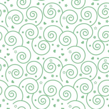vektör dekor seamless modeli spiraller ve çiçekler