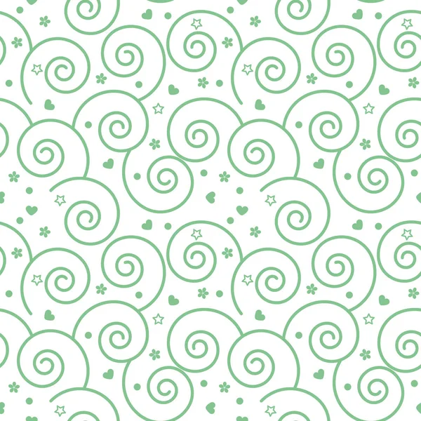 Vector Decor Naadloze Patroon Spiralen Bloemen — Stockvector