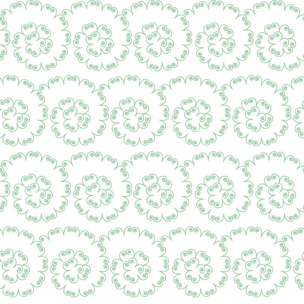 ベクトルの装飾のシームレスなパターン スパイラル グリーン — ストックベクタ