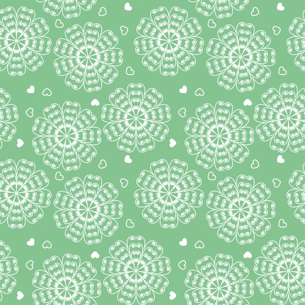 Décor Vectoriel Motif Sans Couture Fleurs Couleur Verte — Image vectorielle