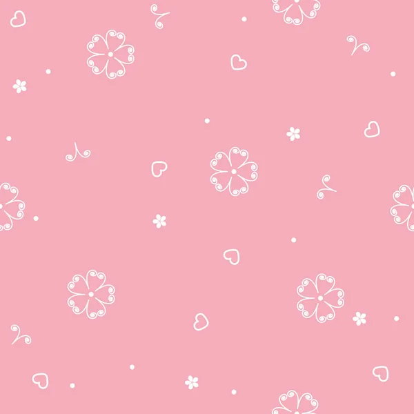 子供のパターンの花 ピンクと白のベクトル イラスト — ストックベクタ