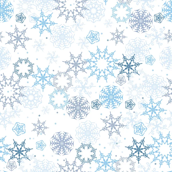 Illustration Vectorielle Motif Abstrait Sans Couture Flocons Neige — Image vectorielle