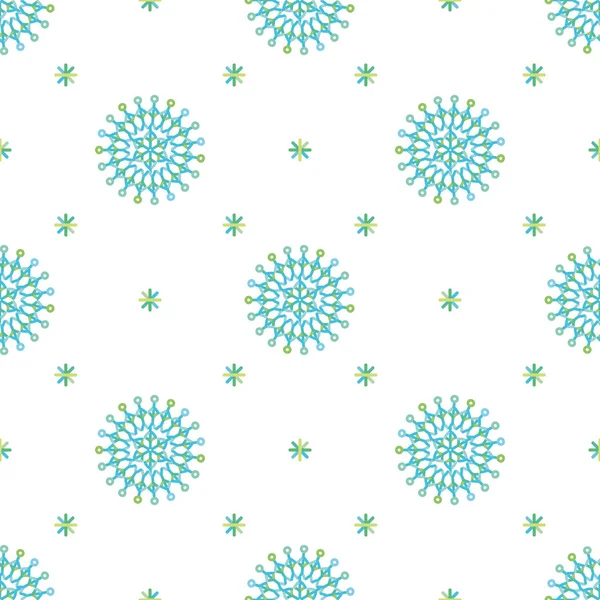 Vector Seamless Abstract Pattern Colored Snowflakes — Stock Vector