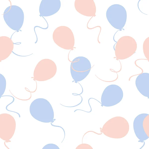 Vector Globos Patrón Sin Costura Colores Azul Rosa — Archivo Imágenes Vectoriales