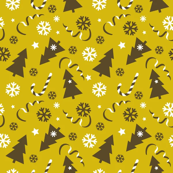 Vector Patrón Navidad Festiva Sin Costuras Estrellas Árbol Navidad Color — Archivo Imágenes Vectoriales