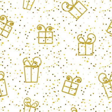 vektör soyut Dikişsiz şenlikli desen hediyeler ile