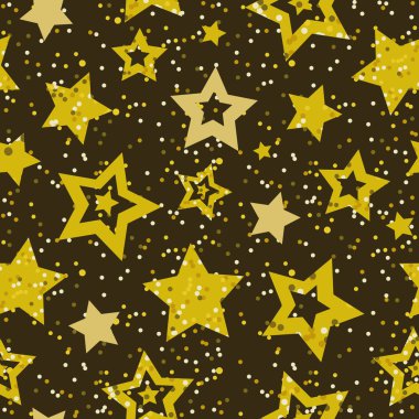 vektör seamless Festival yıldız modeli, altın rengi