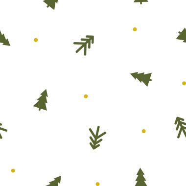 vektör seamless modeli yeşil Noel ağaçları