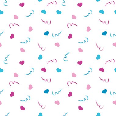 vektör seamless modeli pembe ve mavi Kalpler