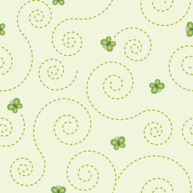 vektör bebek seamless modeli ile bukleler ve kelebekler