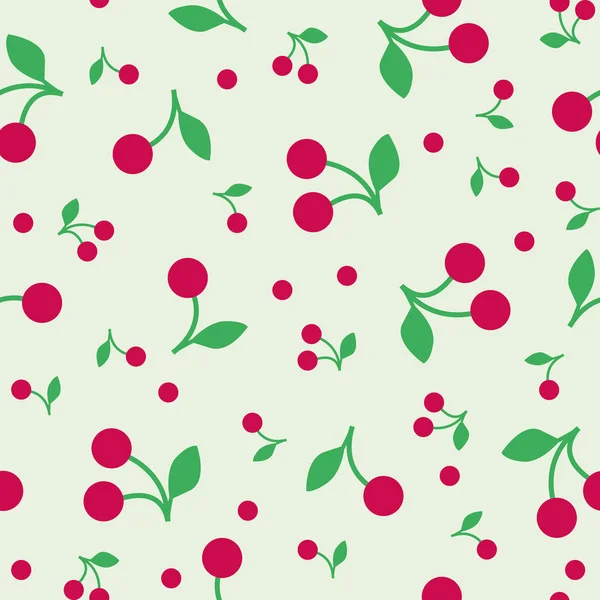 Vektorové Ilustrace Bezešvé Pattern Red Cherry — Stockový vektor