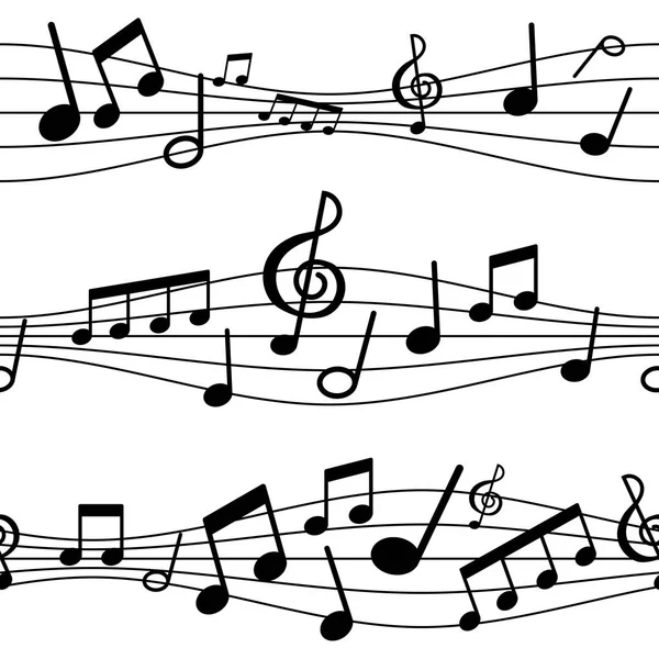 Векторная Иллюстрация Бесшовные Фоновые Рисунки Музыкальные Ноты — стоковый вектор