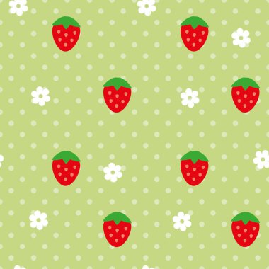 vektör sorunsuz yinelenen illüstrasyon bebek desen berry ve çiçekler