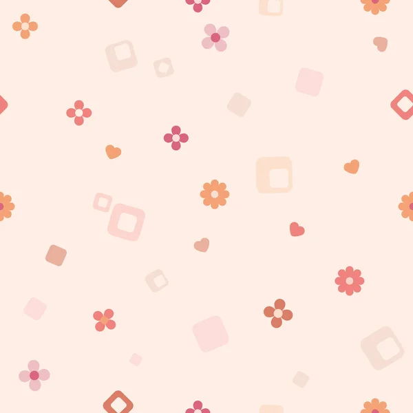 Вектор Безшовна Повторювана Ілюстрація Дитячого Візерунка Рожевих Квітів — стоковий вектор