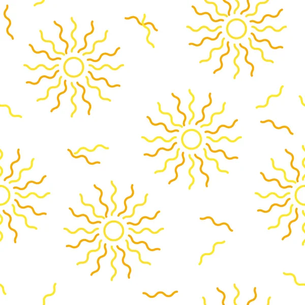 Vector Seamless Repeating Illustration Children Pattern Sun — Stock Vector