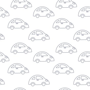 vektör seamless modeli taşıma arabaları, beyaz ve gri renkler