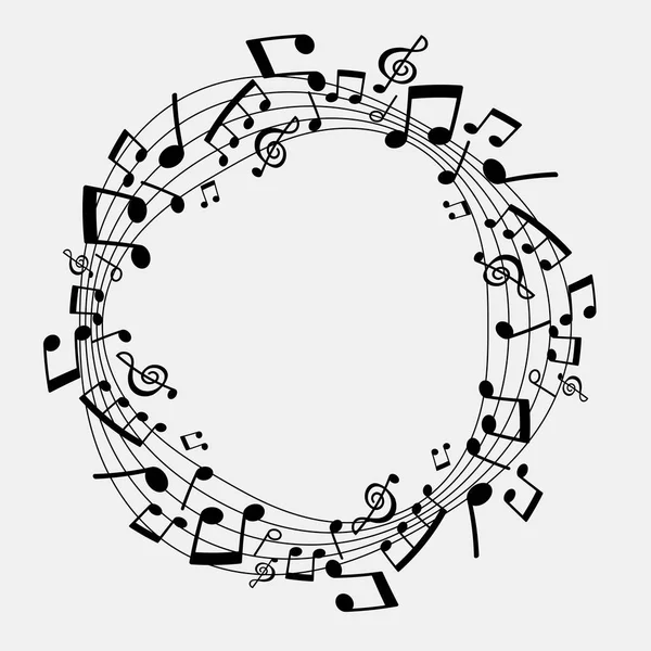 Ilustración Vectorial Notas Musicales Color Blanco Negro — Archivo Imágenes Vectoriales