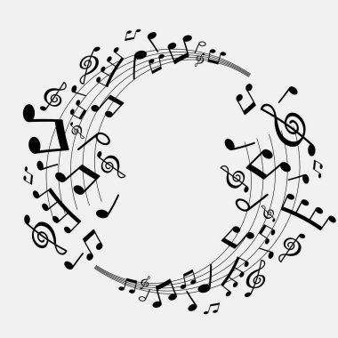 vektör arka plan müzik notaları, beyaz ve siyah