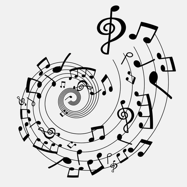 Vector Abstracto Fondo Notas Musicales Blanco Negro — Vector de stock