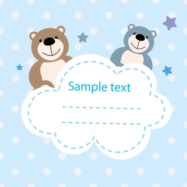 Vektor Illustration Baby Banner Mit Teddybären — Stockvektor