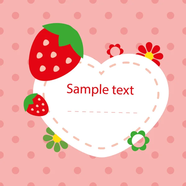 Color Vector Baby Card Strawberry — Stock Vector