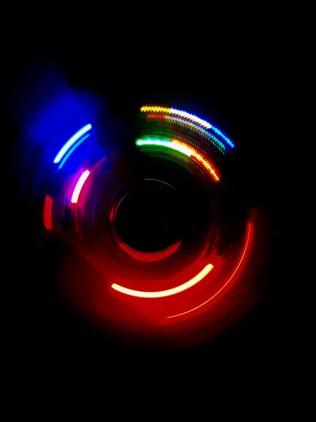 Colorful circle light wave  in dark background — Stock Photo, Image