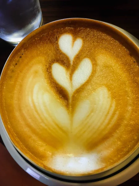 Closeup hot cappuccino — Stock Photo, Image