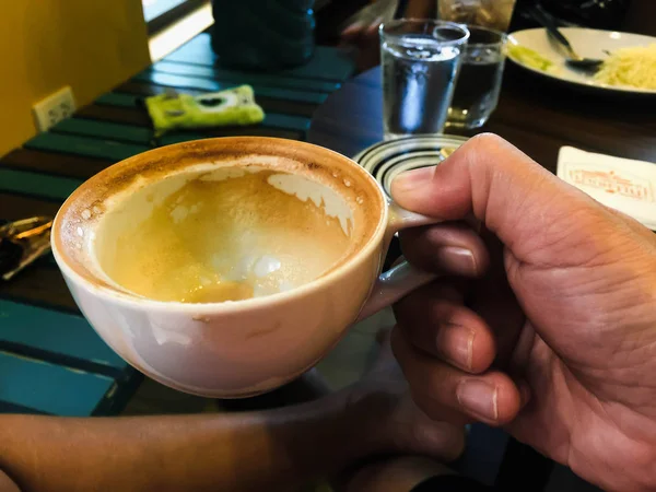 Cappuccino panas close up — Stok Foto