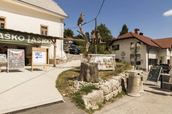 Zamek i wieś Predjama, Słowenia — Zdjęcie stockowe