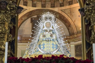 Lora del Rio, İspanya. Aynı ismin türbesindeki Bakire de Setefilla (Setefilla Leydisi) adlı ahşap heykel.