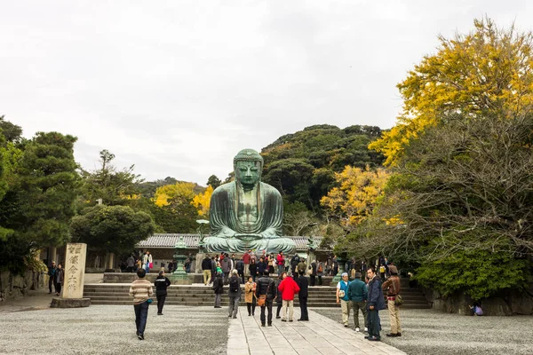 Kamakura Japan Ansichten Des Großen Buddha Daibutsu Große Bronzestatue Des — Stockfoto