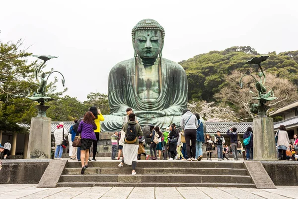 Kamakura Japan Ansichten Des Großen Buddha Daibutsu Große Bronzestatue Des — Stockfoto