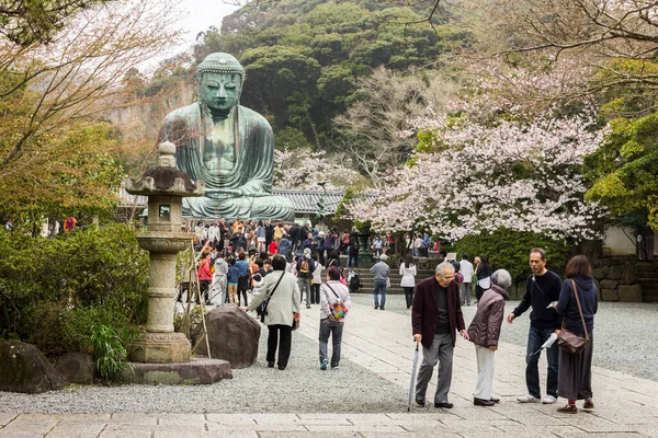 Kamakura Japan Ansichten Des Großen Buddha Daibutsu Große Bronzestatue Des — Stockfoto