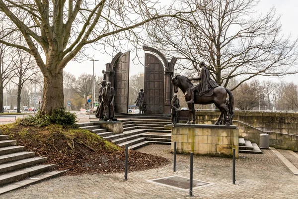 Hanower Niemcy Denkmal Der Gottinger Sieben Pomnik Siódemki Gottingen Kompleks — Zdjęcie stockowe