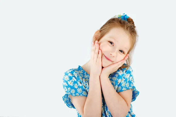 Girl schoolgirl posing as a pro model — Stock Photo, Image