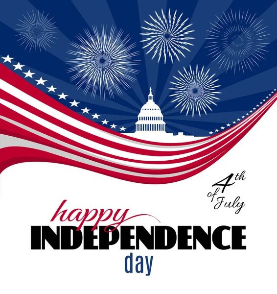 Happy Independence day greeting card or poster template — Stock Vector