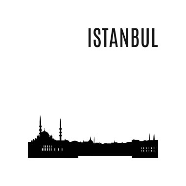Vektör Istanbul şehir manzarası siyah siluet