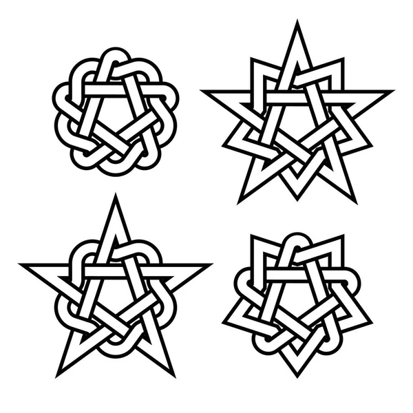 Yıldız Celtic Knot veya beyaz arka plan üzerinde izole soyut geometri tasarım öğeleri. Vektör