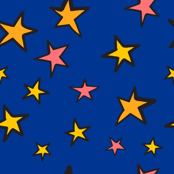 Doodle stars seamless pattern