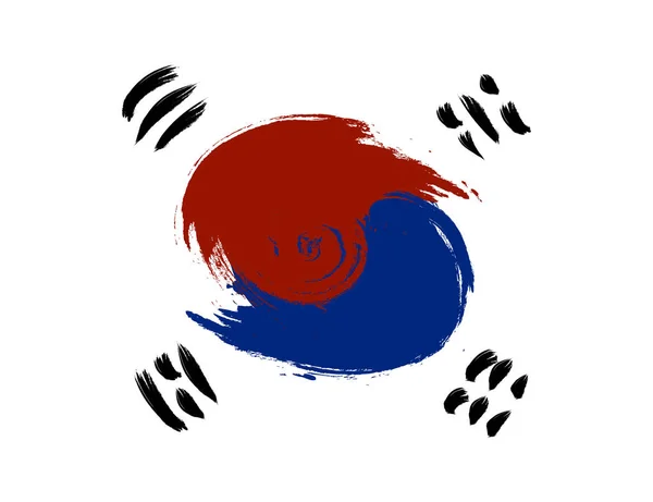 Grunge Bandera de Corea del Sur — Vector de stock