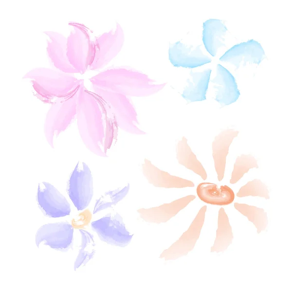 Aquarelle fleurs ensemble — Image vectorielle