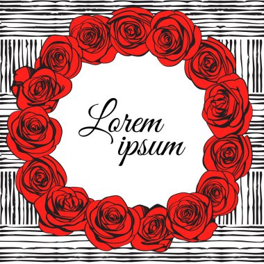 Gül çelengi. Vektör