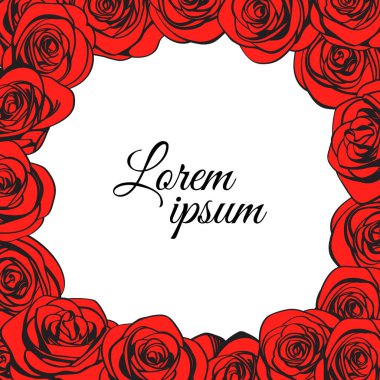 Vintage gül çelenk çerçeve. Vektör