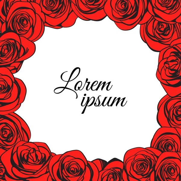 Vintage gül çelenk çerçeve. Vektör